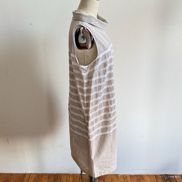 ROSSO35 Beige Striped Cocoon Dress - Picture 4 of 9